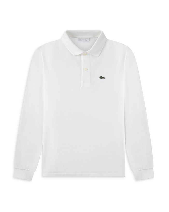 

Мальчиковый поло с длинным рукавом из пике - для старших детей Lacoste, белый