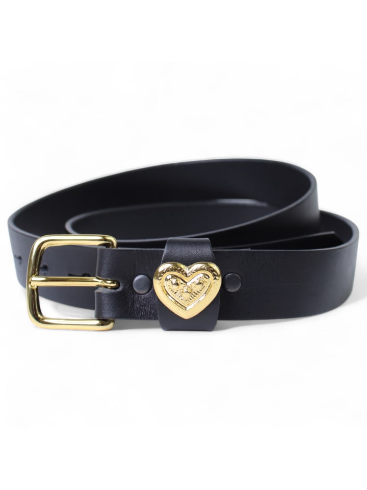 

Ремень из золотой кожи черного цвета FRONHOFER