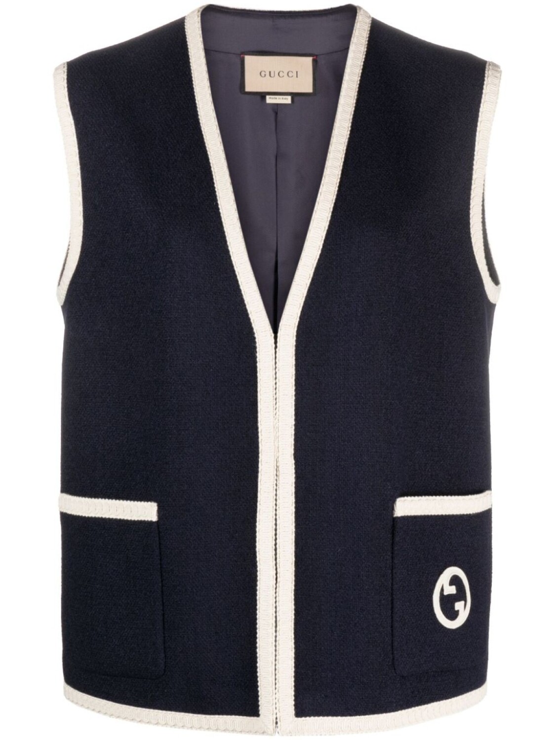 

Gucci жилет с нашивкой-логотипом, синий