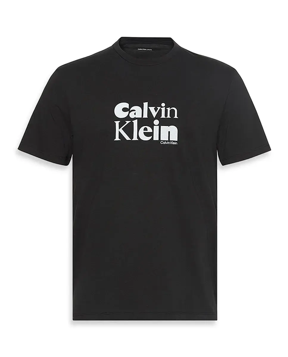 

Мужская футболка с нанесенным логотипом Calvin Klein, черный