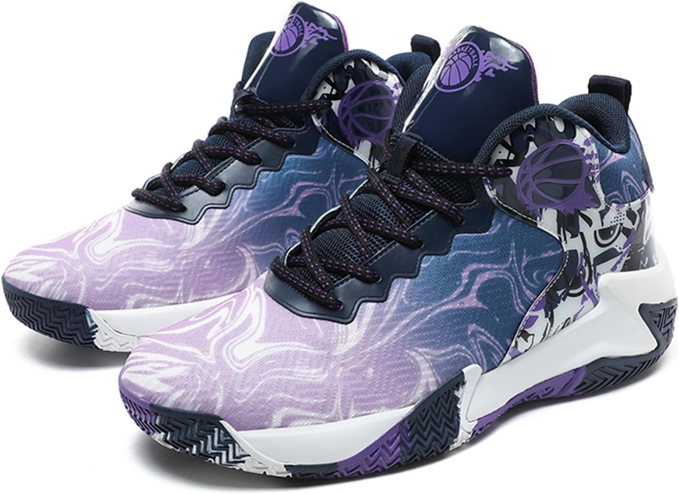 

Мужские баскетбольные кроссовки, стильные, противоскользящие, легкие, дышащие, повседневные спортивные кроссовки на шнуровке с амортизацией, подходят для бега, ходьбы и спортивных тренировок Qaoterod, фиолетовый