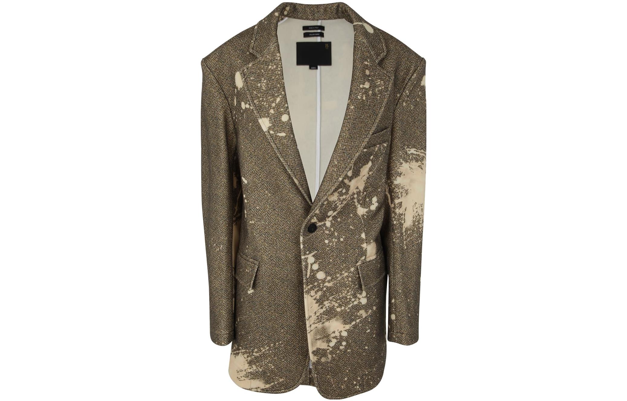 

R13 Твидовый пиджак с принтом брызги краски, Khaki Green