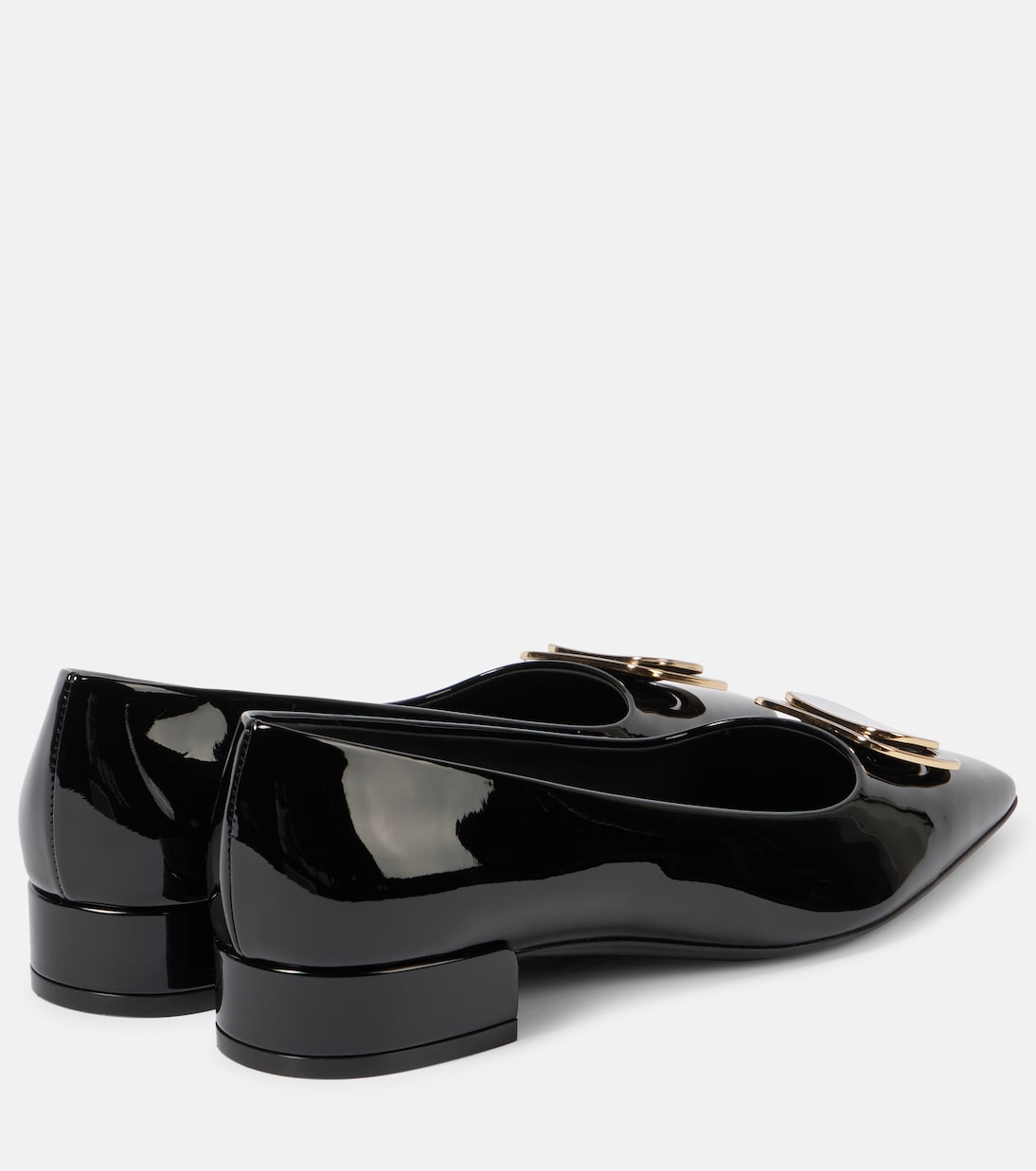Балетки Venera из лакированной кожи Ferragamo, черный — фото 3
