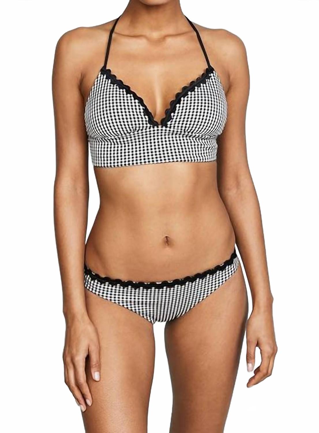 

Gingham Jacquard Classic Bottoms In Black/white Shoshanna