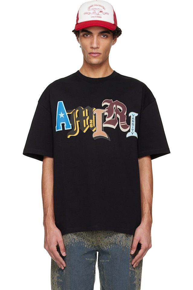 

Футболка оверсайз с нашивкой университетской команды Amiri, черный