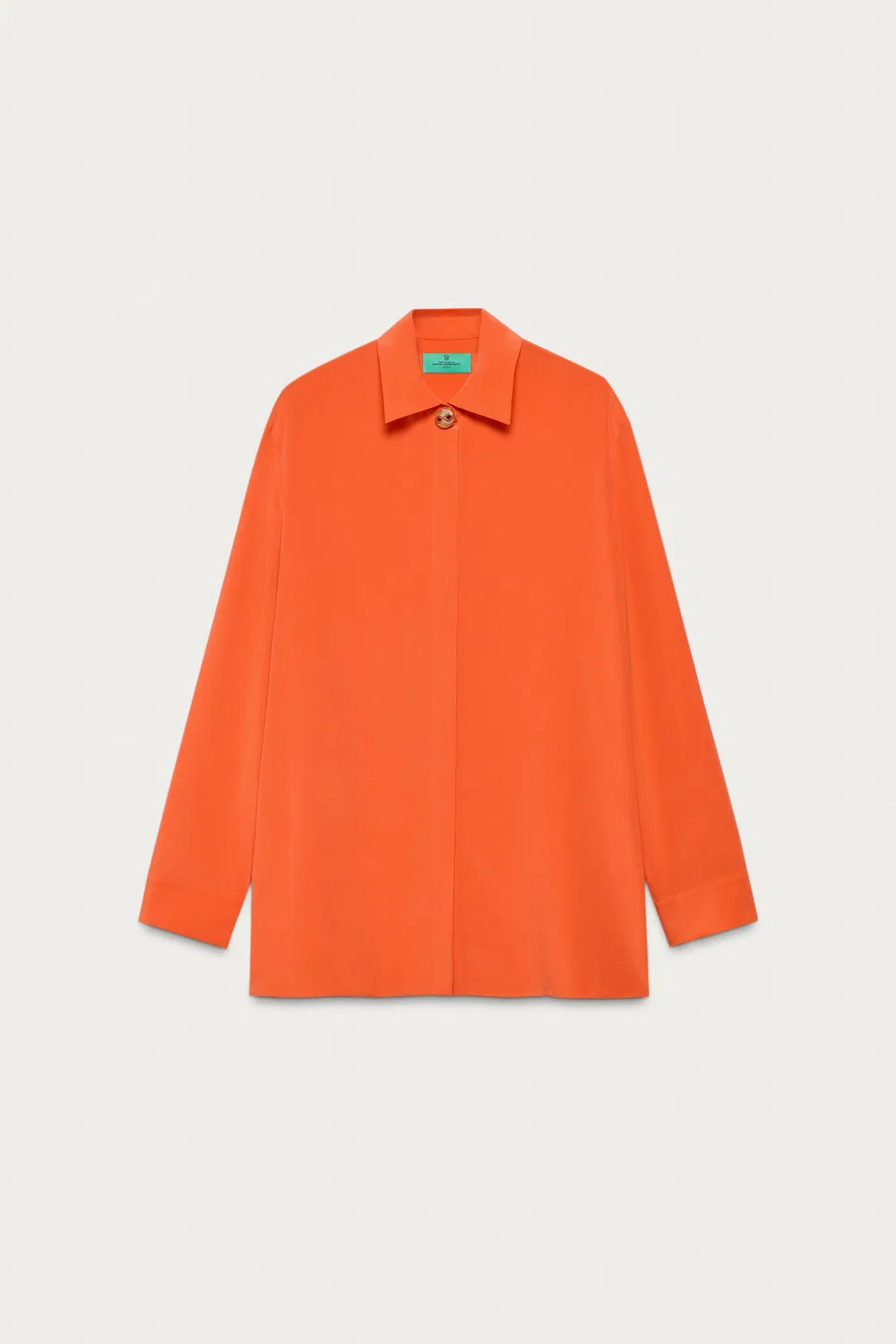 Шелковая рубашка Marisa Berenson x Zara, 100%, Red/Orange