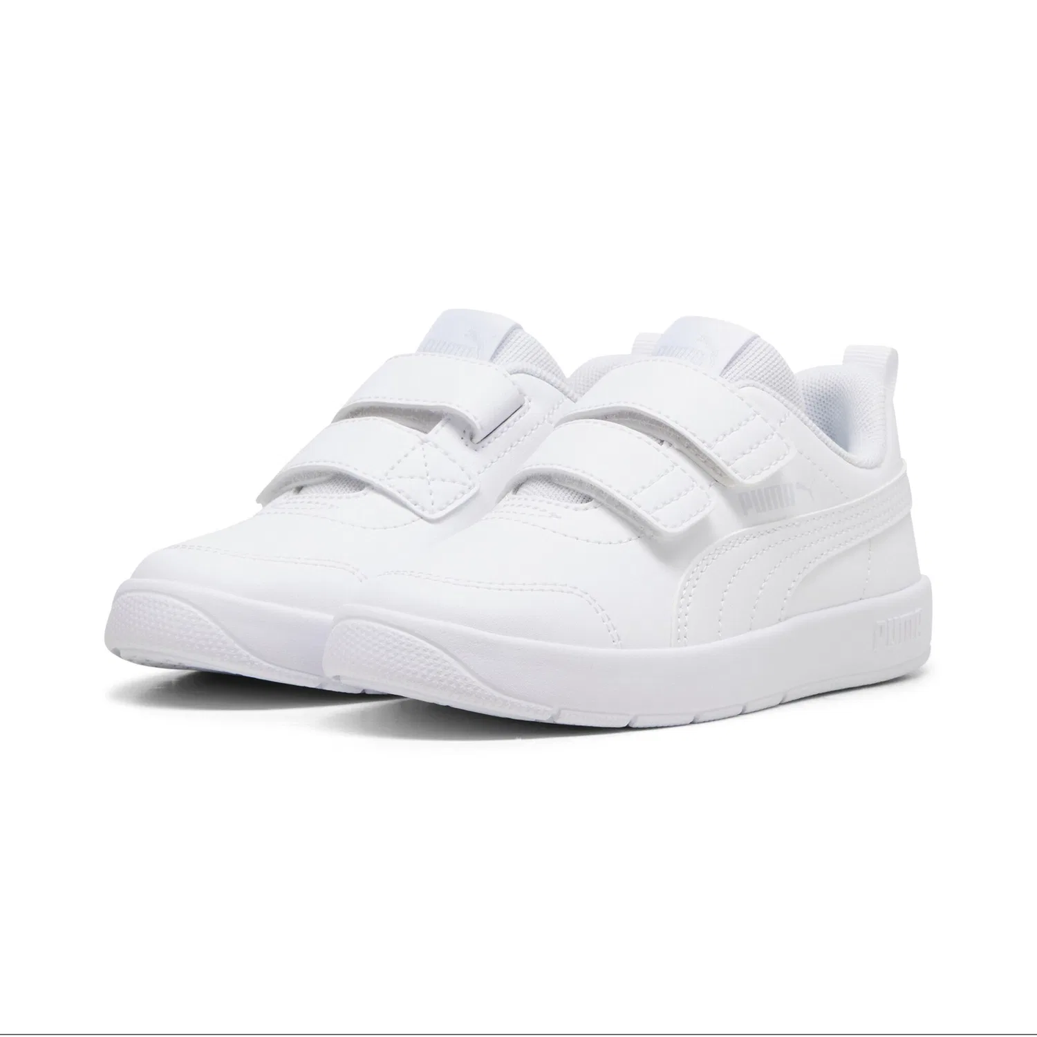 Детские спортивные кроссовки с липучкой Courtflex v3 PUMA, White