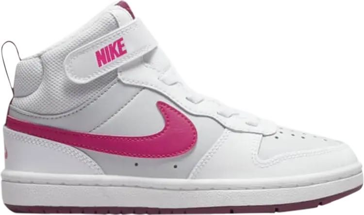 Кроссовки Nike Court Borough Mid 2 PS 'Pure Platinum Pink Prime', белый — фото 2