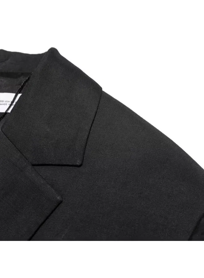 Жакет деловой с длинным рукавом и подплечниками Zara, черный — фото 4