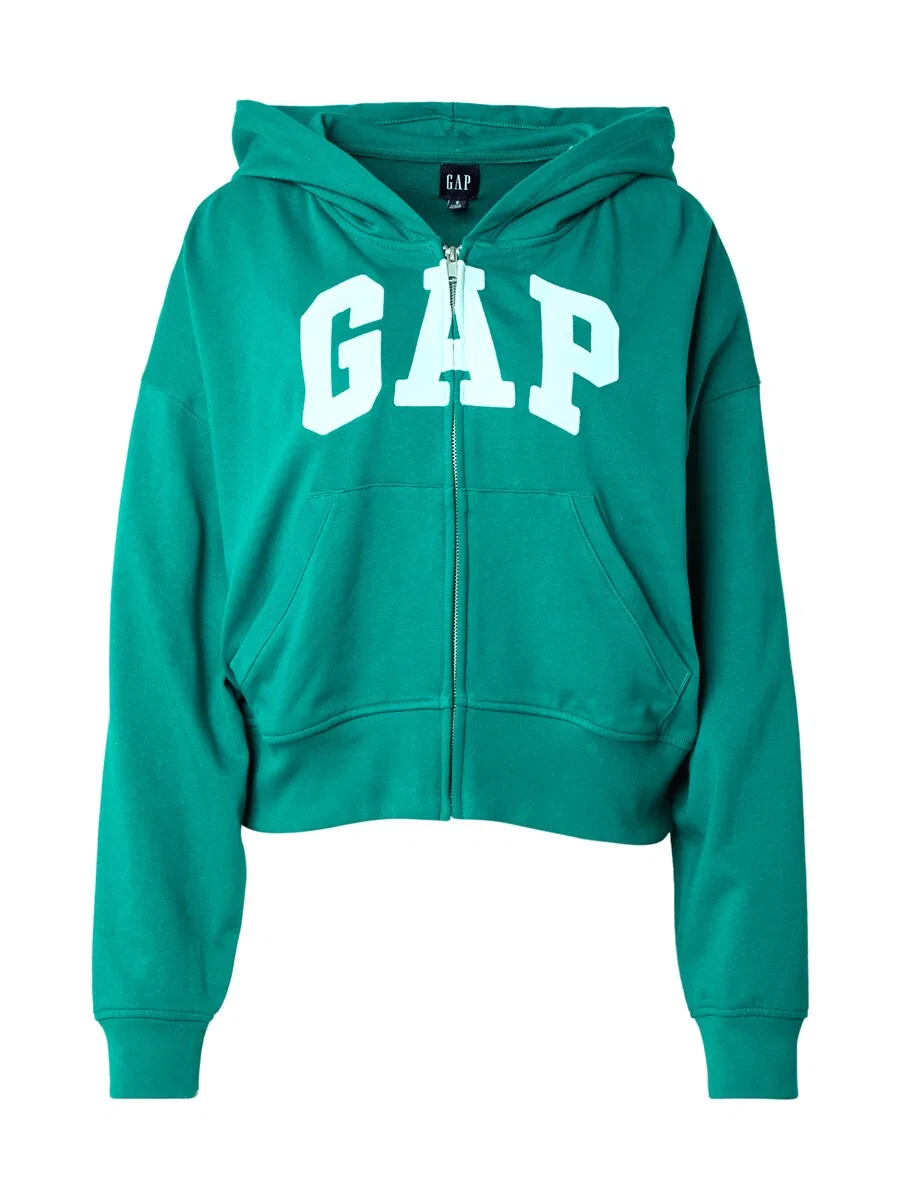 Худи на молнии GAP изумрудного цвета