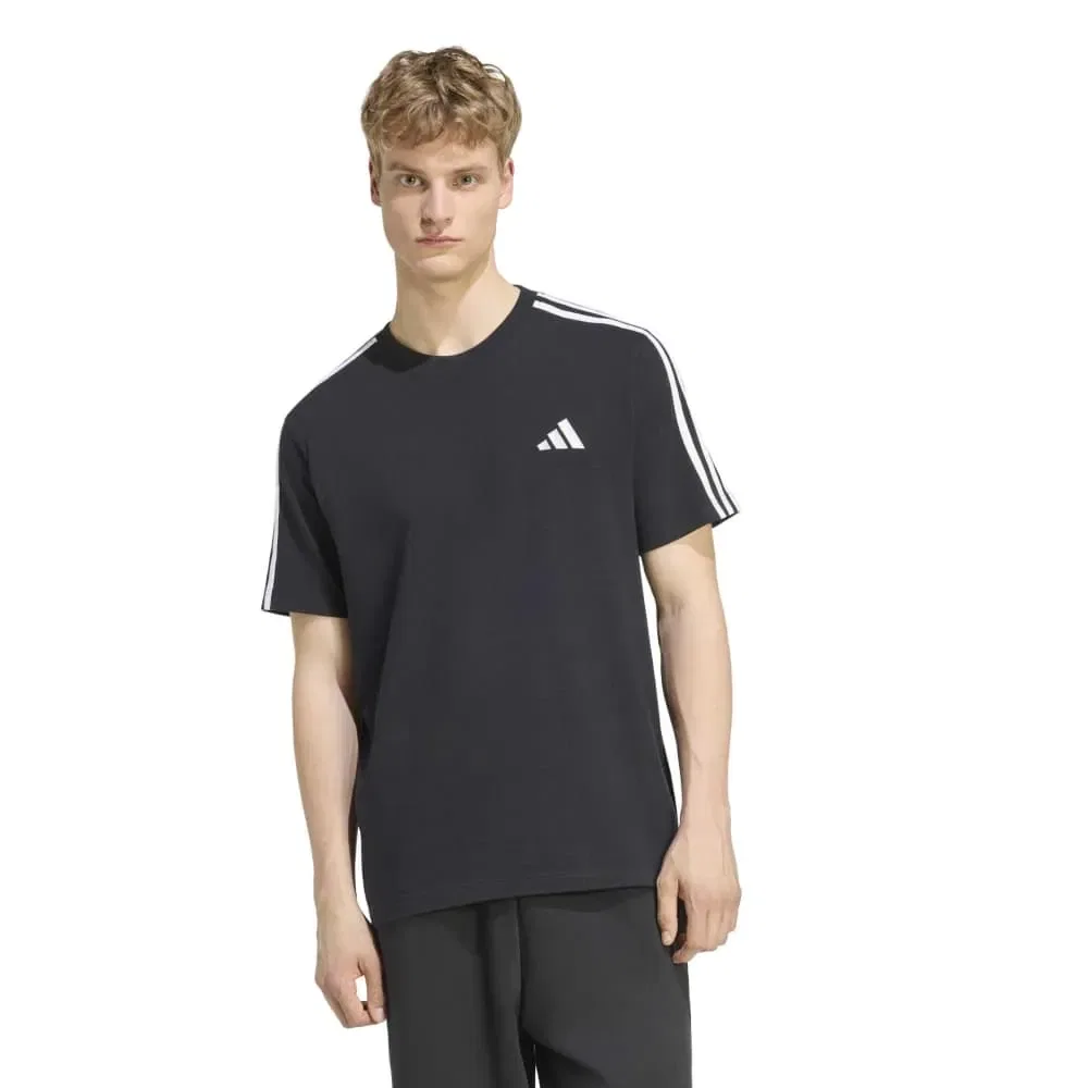 Мужская футболка с коротким рукавом Essentials 3 Stripes Single Jersey Left Chest Branded Adidas, Black