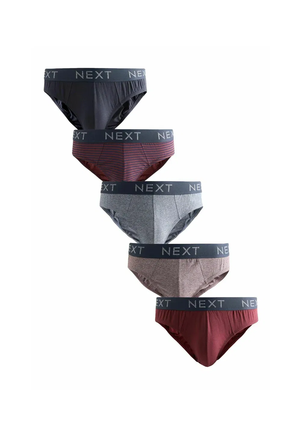 5 трусов в упаковке Next, Burgundy Red Stripe Marl