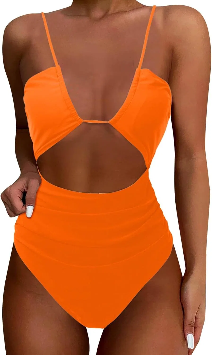 Женский слитный купальник с утяжкой живота Generic, Orange