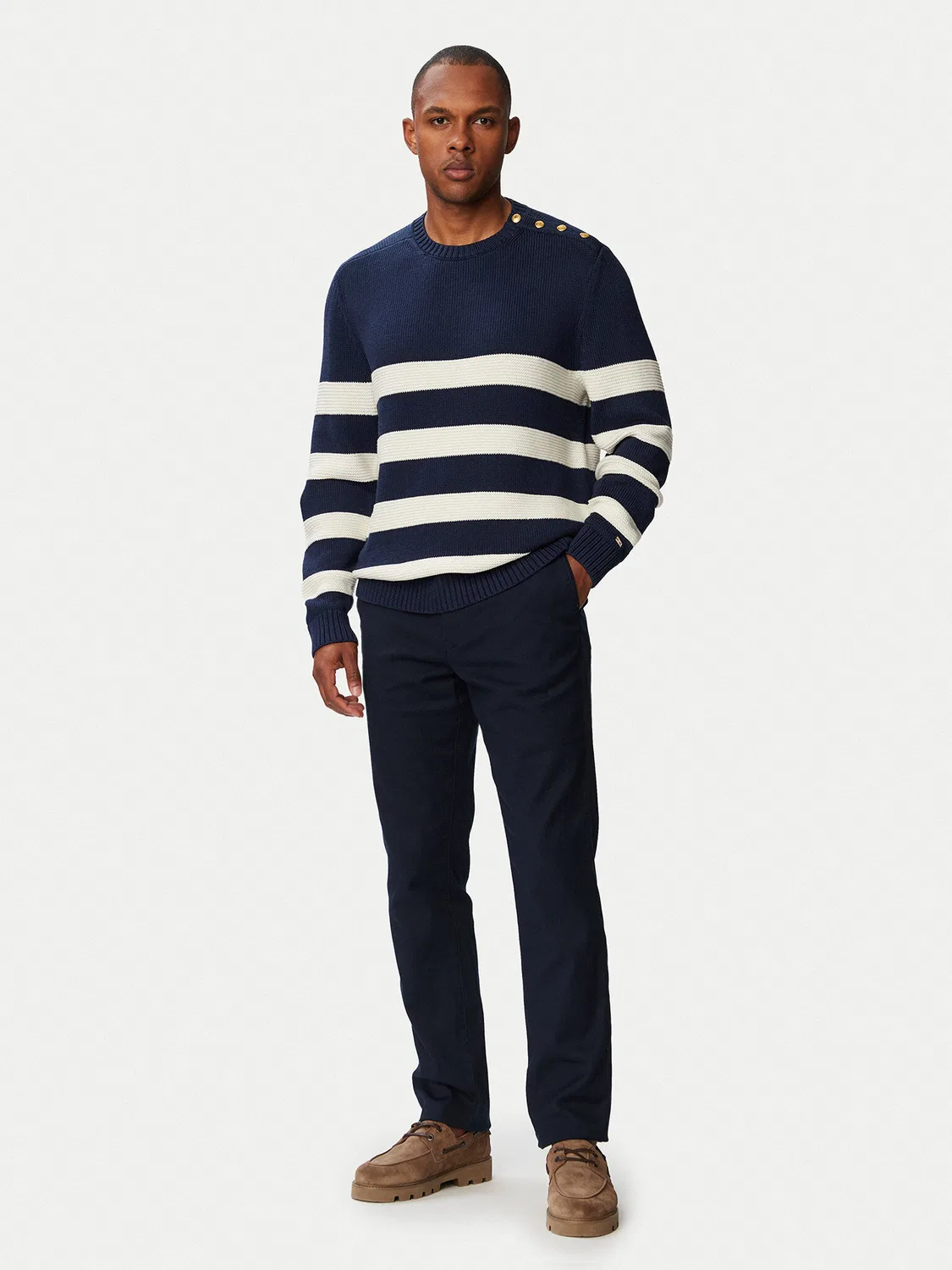 Мужской пуловер стандартного кроя Breton Tommy Hilfiger, темно-синий — фото 2