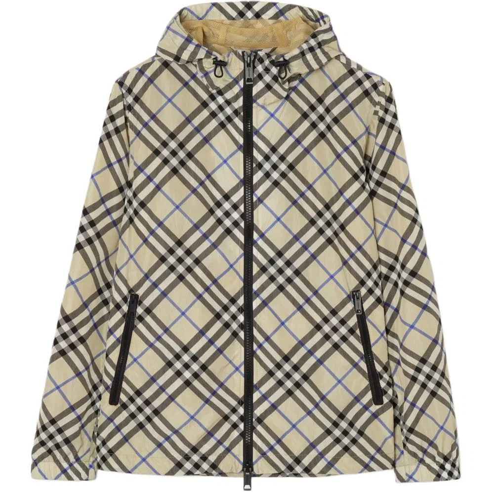 Куртка мужская Burberry Moss бежевый, съемный капюшон, стиль high street