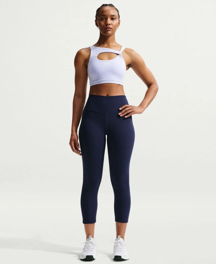 Спортивный бюстгальтер Nike One с средней поддержкой, с чашками, Hydrogen Blue/White — фото 4