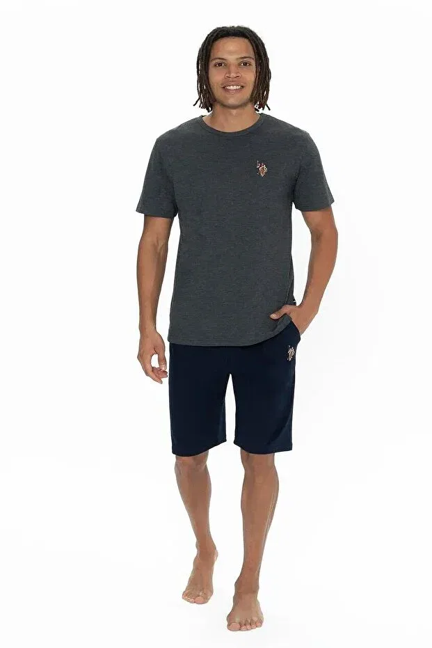 Мужской пижамный комплект с коротким рукавом U.S. Polo Assn., Anthracite — фото 4