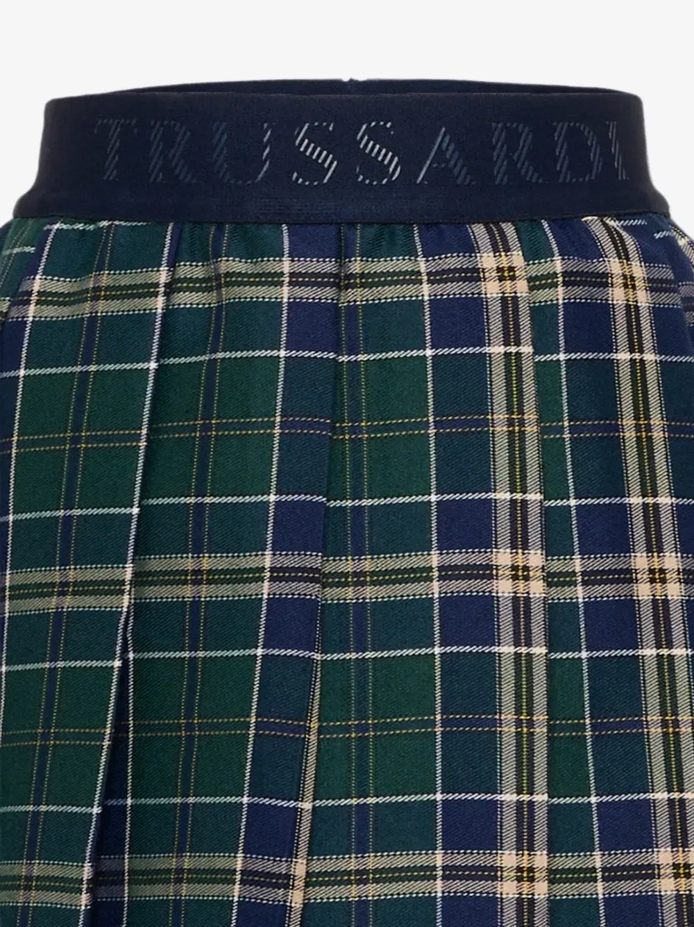 Плиссированная юбка в шотландскую клетку Trussardi Junior, зеленый — фото 3