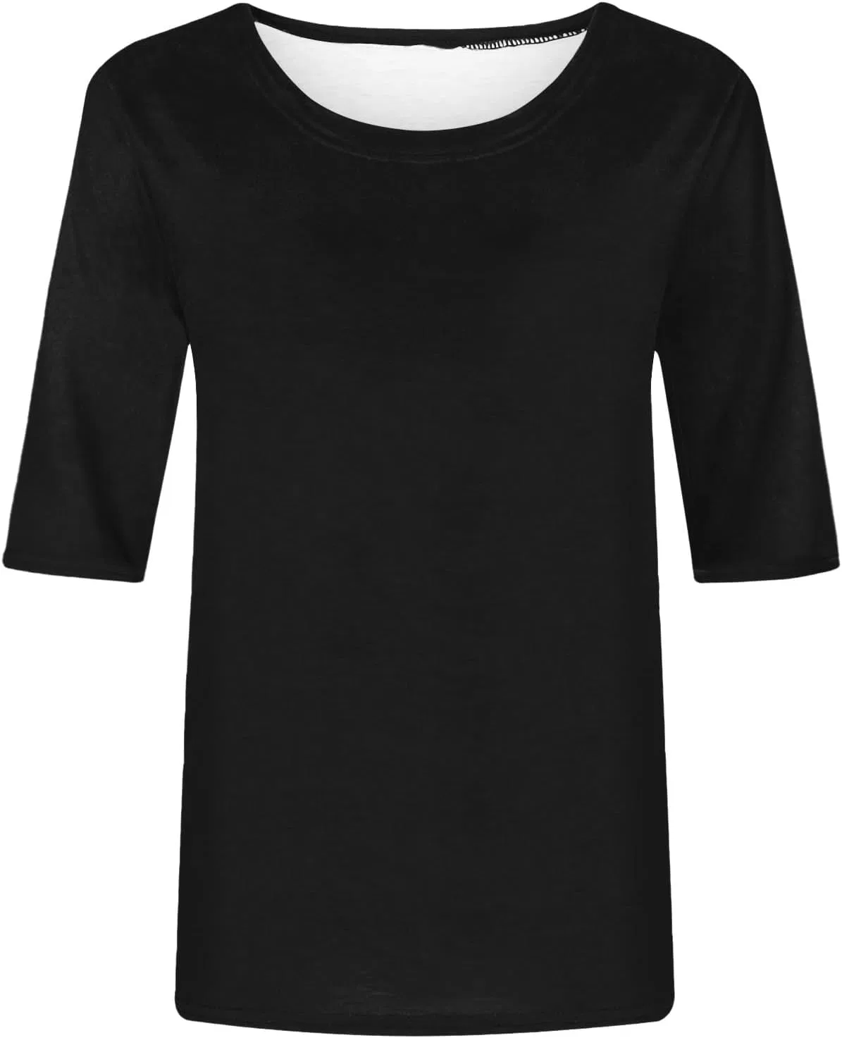 Женская футболка с круглым вырезом, Black — фото 3
