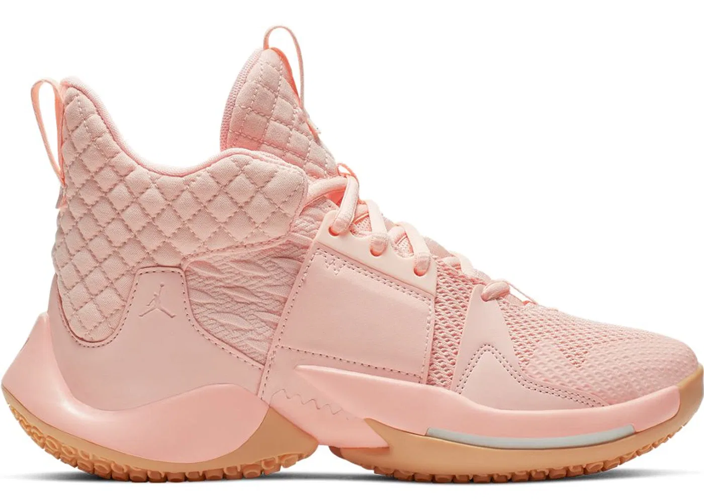 Детские кроссовки для мальчиков с контрастными элементами Jordan Why Not Zer0.2 Jordan, Washed Coral/Washed Coral-Gum Yellow
