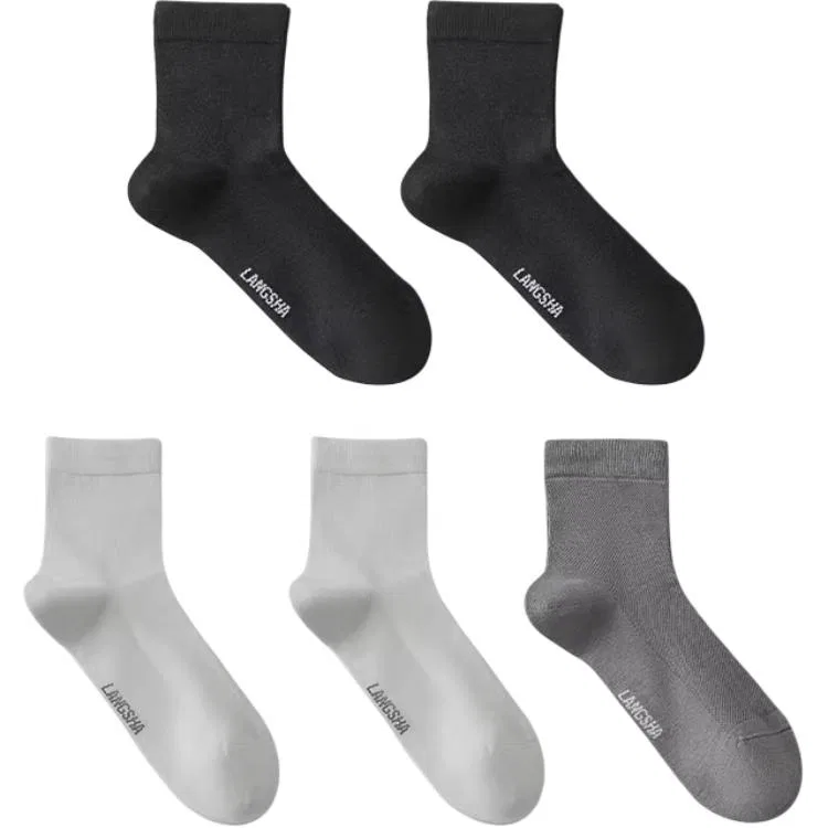 Детские носки-гольфы набор 5 пар Lanza, Black 2+White 2+Light Gray