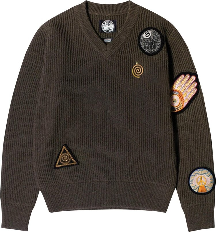 

Свитер Stussy x Dries Van Noten Patch Knit Sweater 'Sand', коричневый