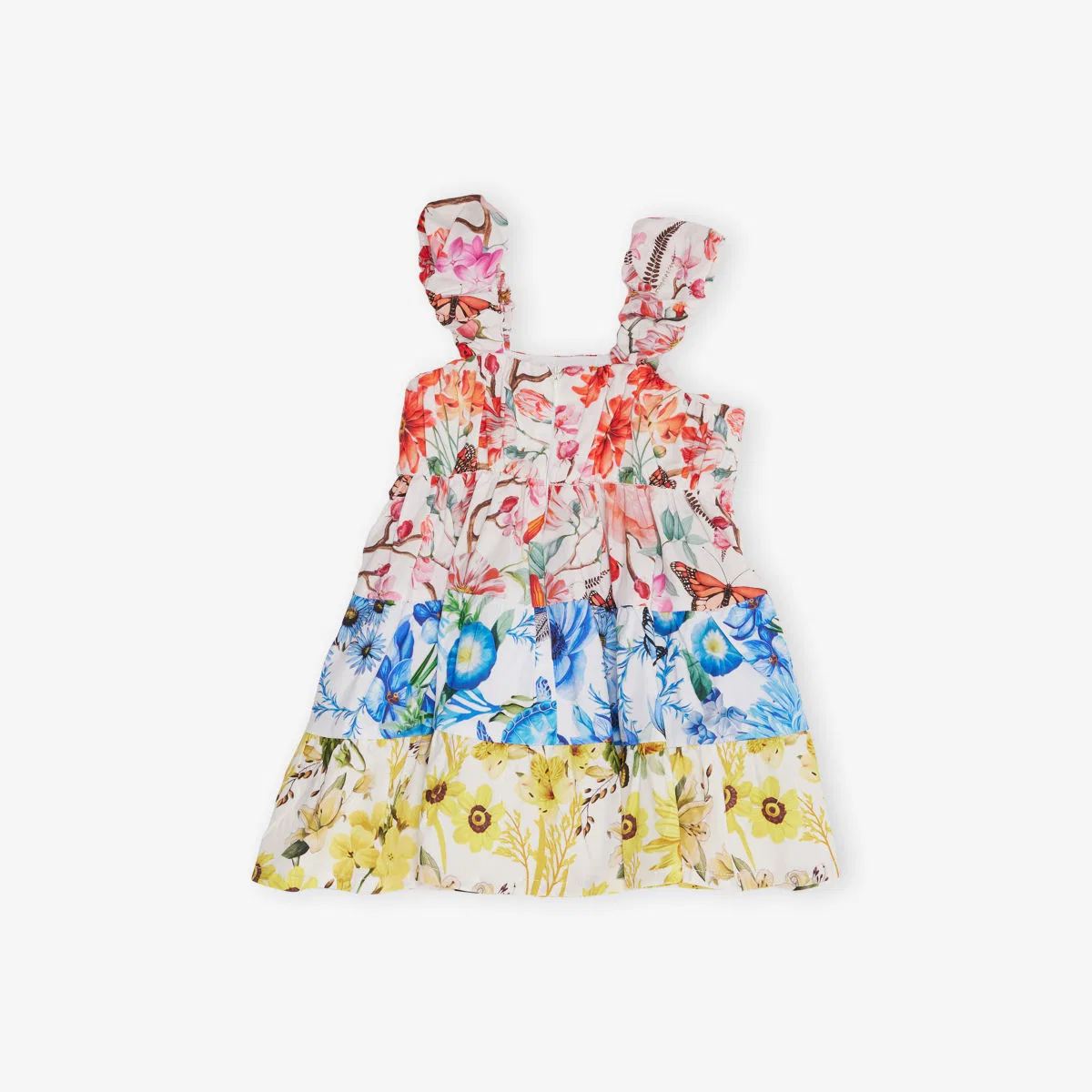 Платье Lapin house x mary katrantzou из эластичного хлопка с ботаническим принтом и оборками на бретелях, мультиколор — фото 3