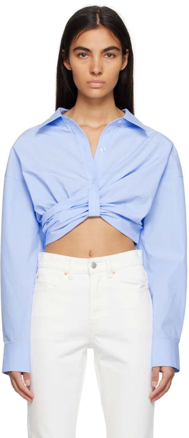 

Синяя укороченная рубашка alexanderwang.t