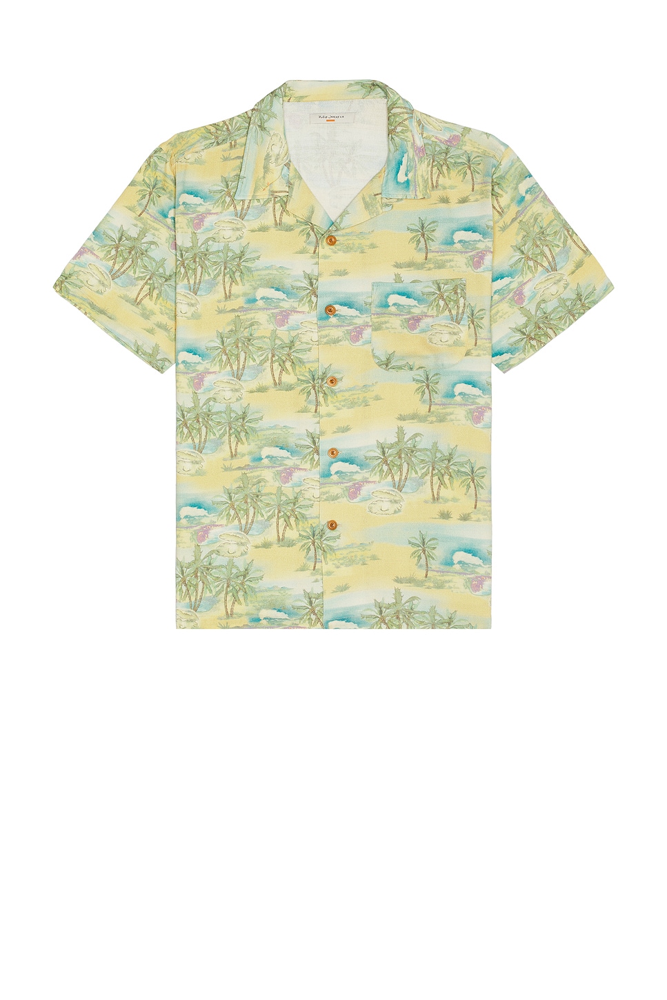 

Рубашка "Arvid pearls hawaii" от Nudie Jeans, mustard