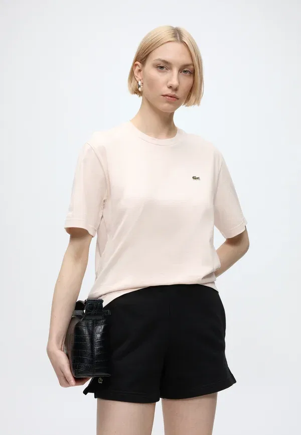 Футболка Lacoste Классическая, Хлопок, Однотонная — фото 4