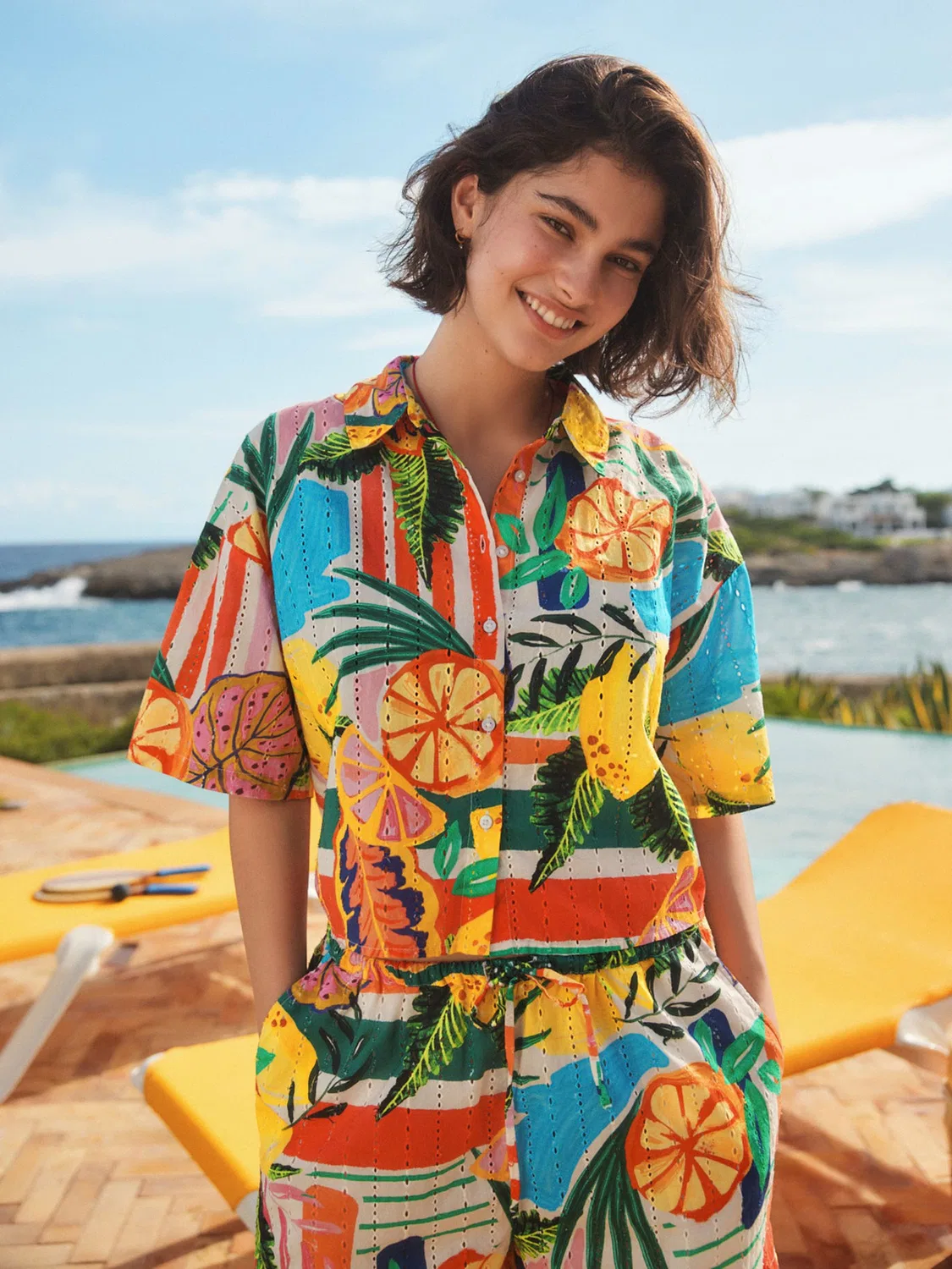 Шорты с вышивкой Stripe Bright Fruit Broderie Summer Next, полоска — фото 4