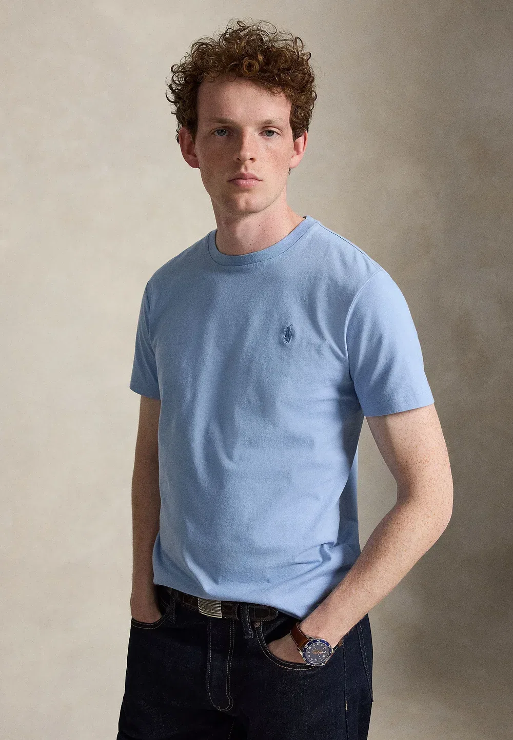 Футболка с коротким рукавом - базовая модель Polo Ralph Lauren, Chambray Blue/C7553
