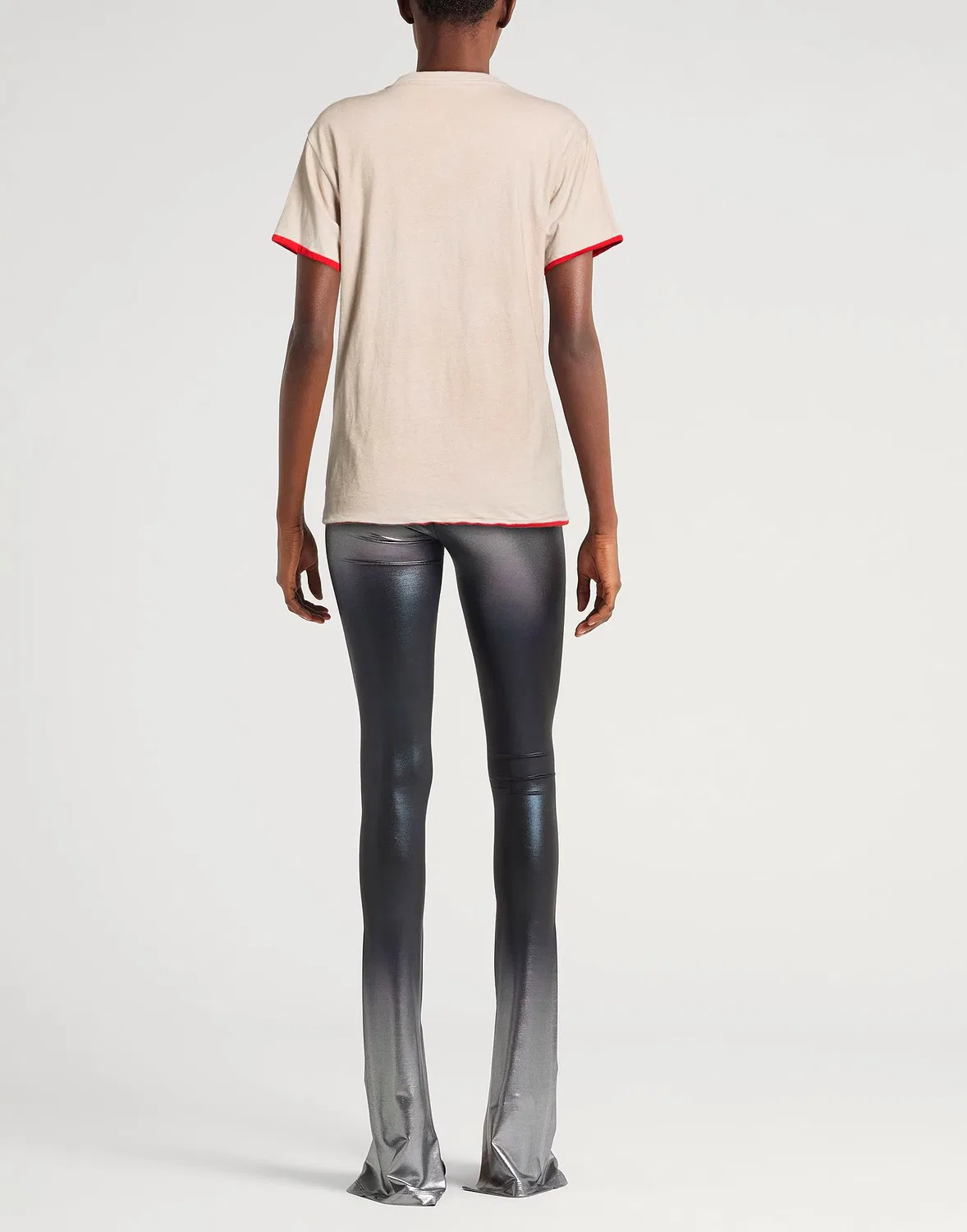 Женская футболка с принтом Acne Studios, бежевый — фото 3