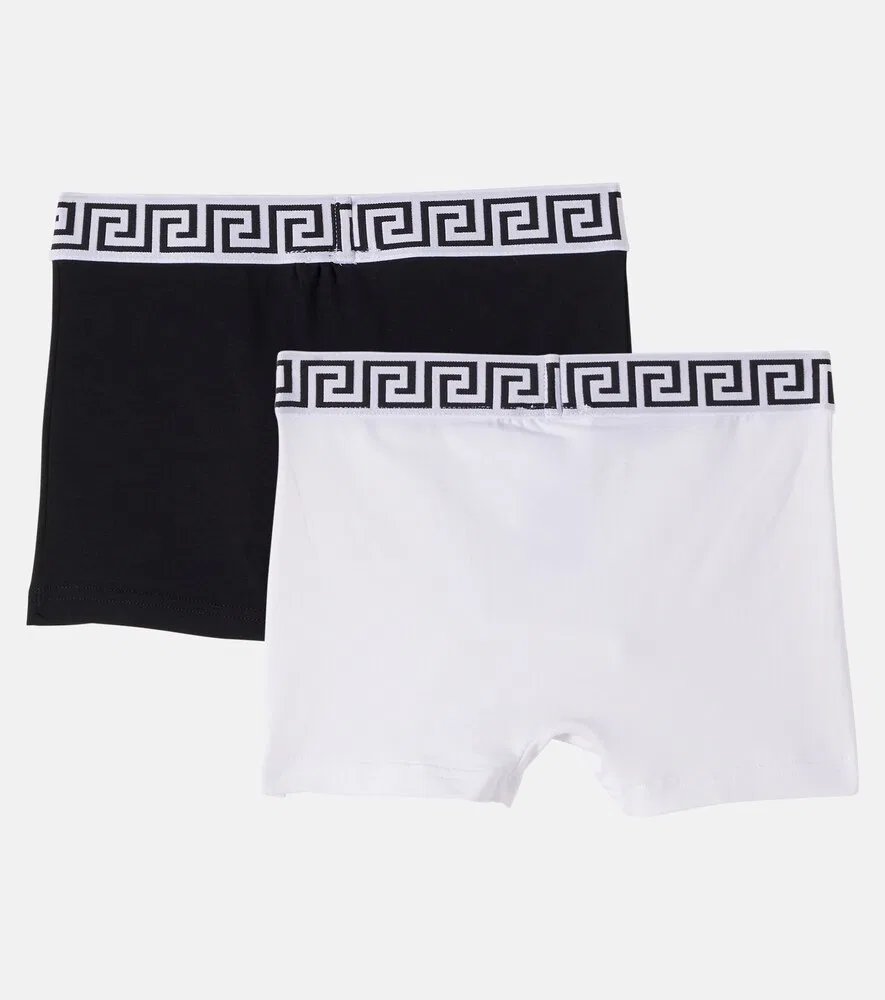 Комплект из 2 трусов из хлопкового трикотажа Versace Kids, черный — фото 2
