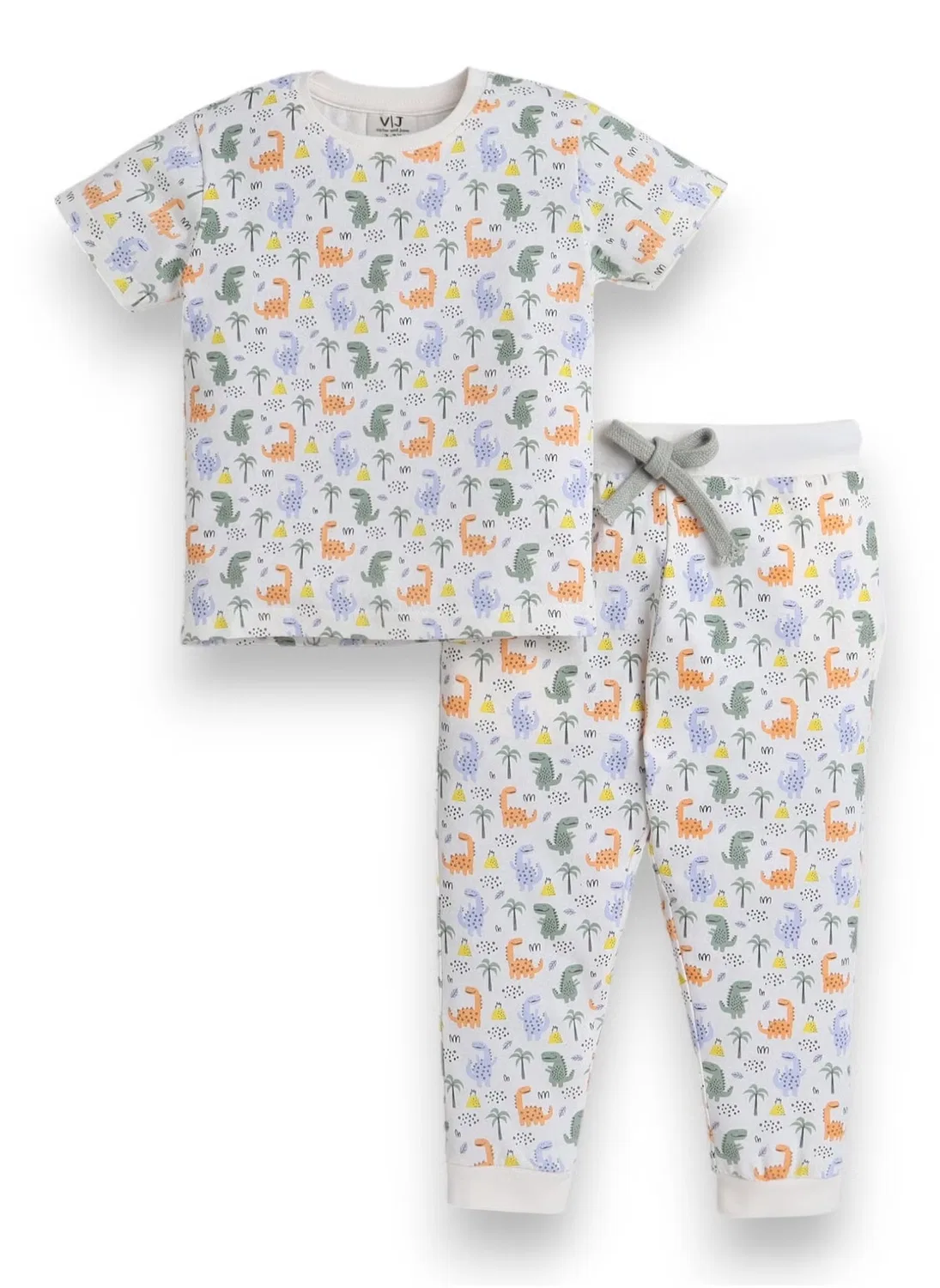 Комплект пижам с принтом, модель All-Over Printed, Victor And Jane, белый