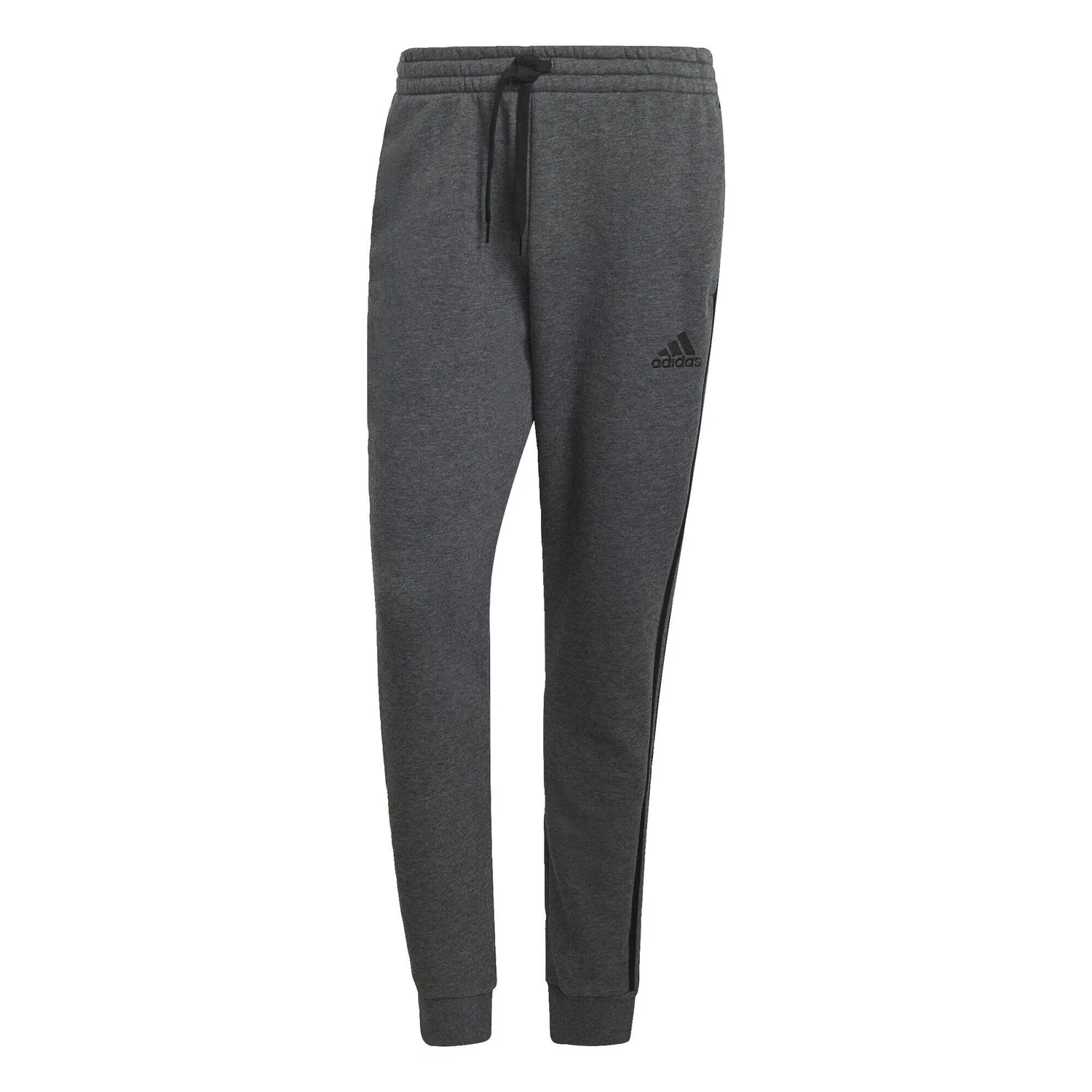 Мужские спортивные штаны из флиса с tapered cuff Essentials 3-Stripes Adidas, Dunkelgrau Schwarz — фото 2