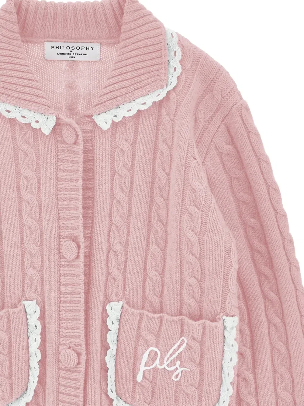 Кардиган фактурной вязки Philosophy Di Lorenzo Serafini Kids, розовый — фото 3