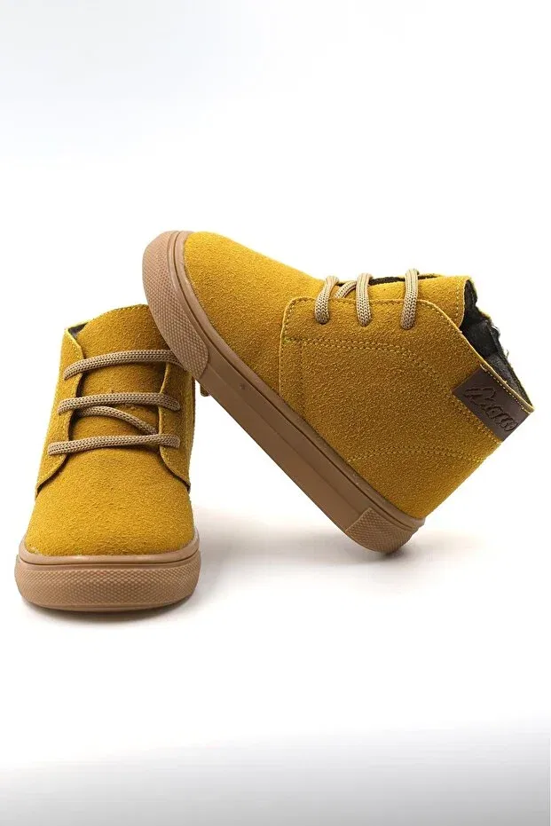 Детские ботинки для девочек с принтом Macco Shoes, Yellow — фото 2