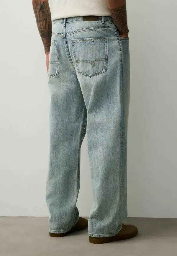 Брюки из 100% хлопка, Baggy fit - lightweight jeans, Next, Light blue, светло-голубой — фото 3