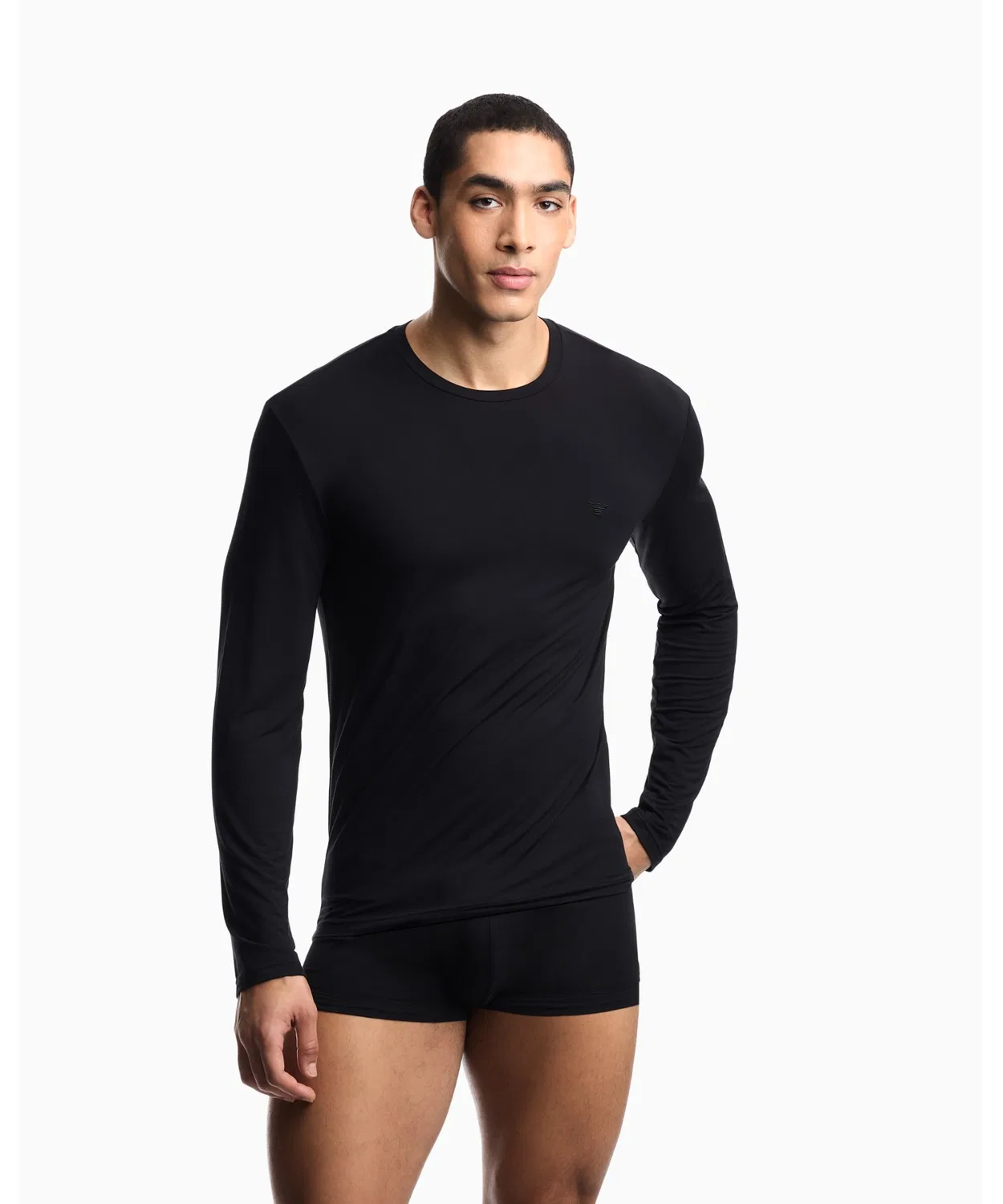 Мужская футболка с длинным рукавомиз модального джерси EMPORIO ARMANI, Navy — фото 2