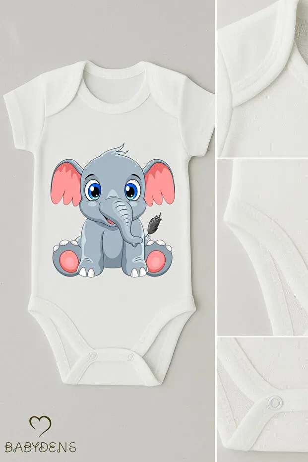 Детское боди с коротким рукавом Babyden'S, Elephant — фото 4