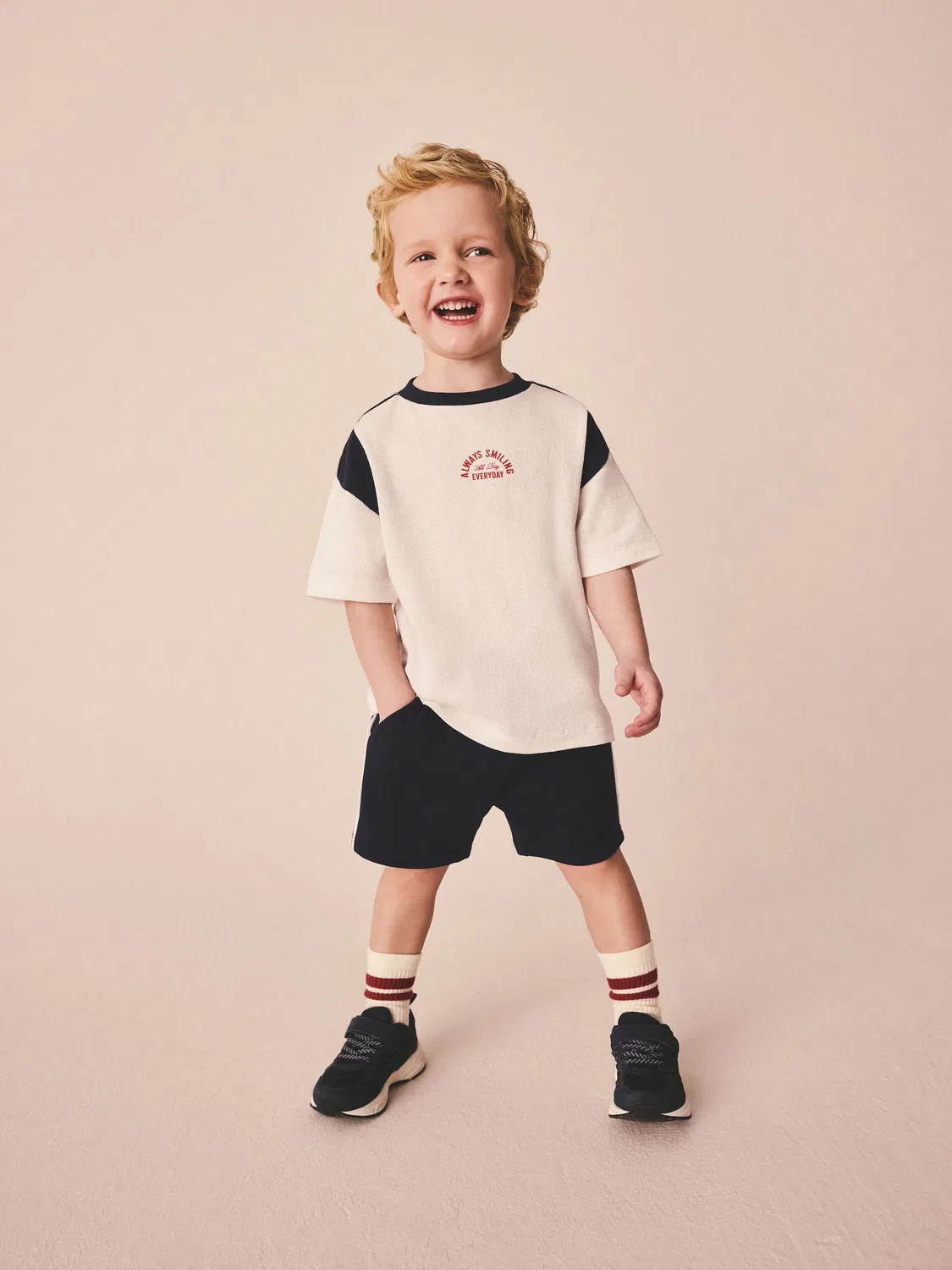 Комплект футболка и шорты, спортивный Next, Navy/White Sporty