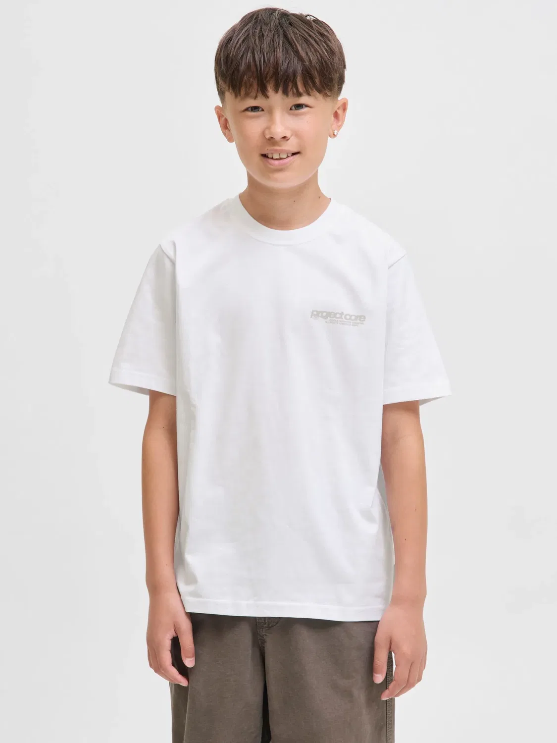 Футболка белая Jack & Jones Junior, белый — фото 3