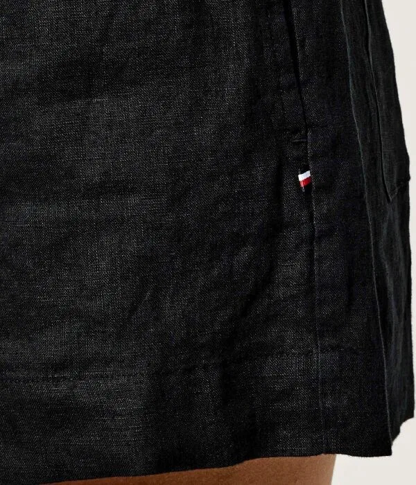 Женские льняные шорты Tommy Hilfiger, черный — фото 4