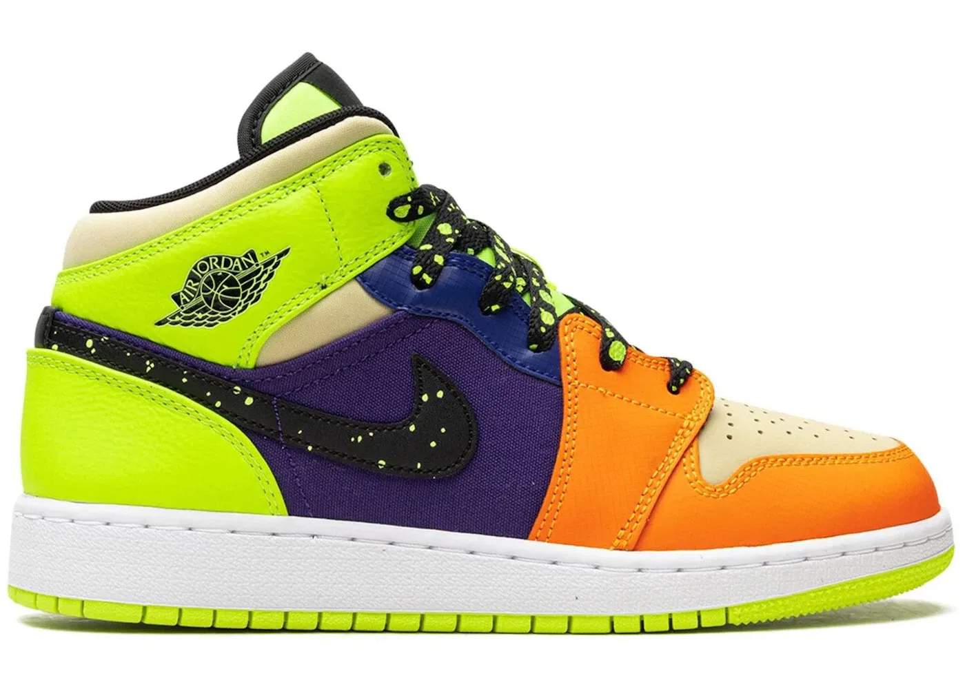 Детские кроссовки Lifestyle Jordan 1 Mid SE Jordan, Volt/Black/Vivid Orange