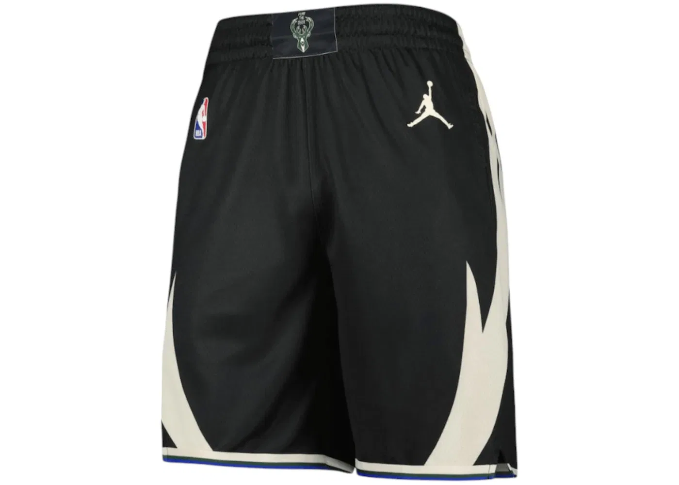 Мужские шорты с принтом Jordan NBA Milwaukee Bucks Performance Swingman Statement Edition Black/Cream