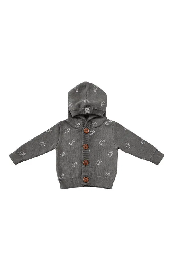 Детский кардиган с капюшоном Baboo, Gray