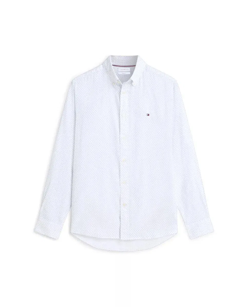 Мужская рубашка из поплина с длинным рукавом Tommy Hilfiger, Blanco