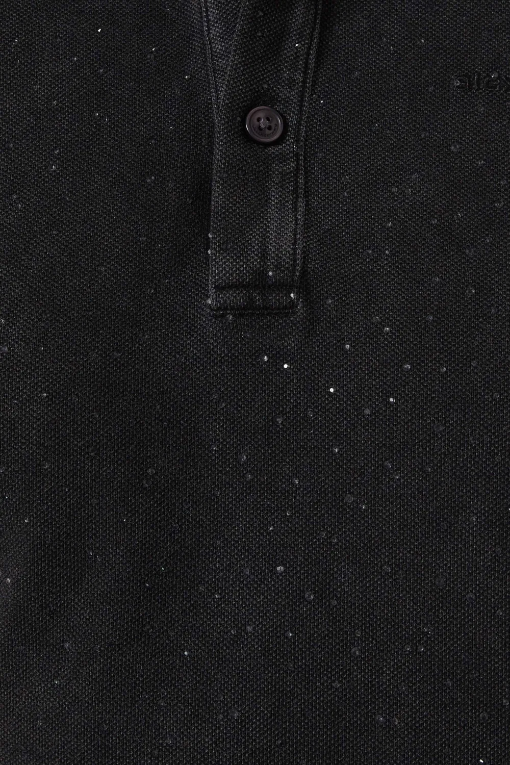 Футболка поло хлопковая Crystal Polo Shirt Alexander Wang, черный — фото 4