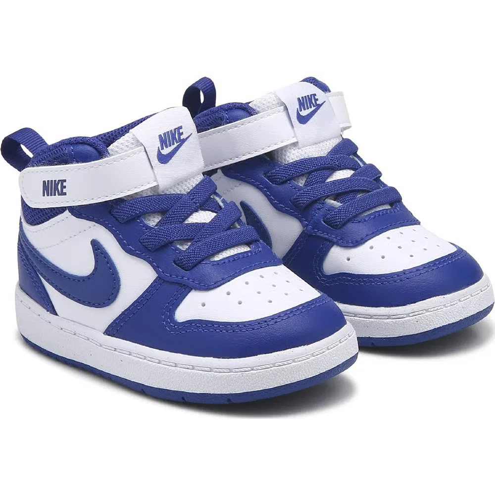 Детские кроссовки Kids' Court Borough Mid 2 High Top для малышей Nike, Blue/White